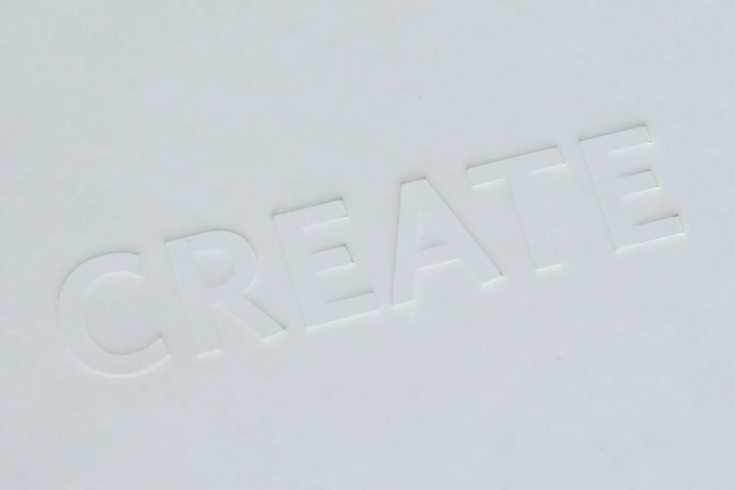 Debossed CREATE on cover